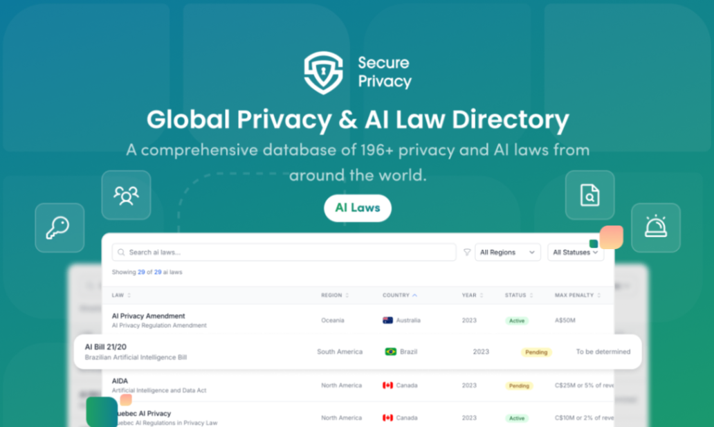 Global AI & Privacy Laws Directory screenshot and logo