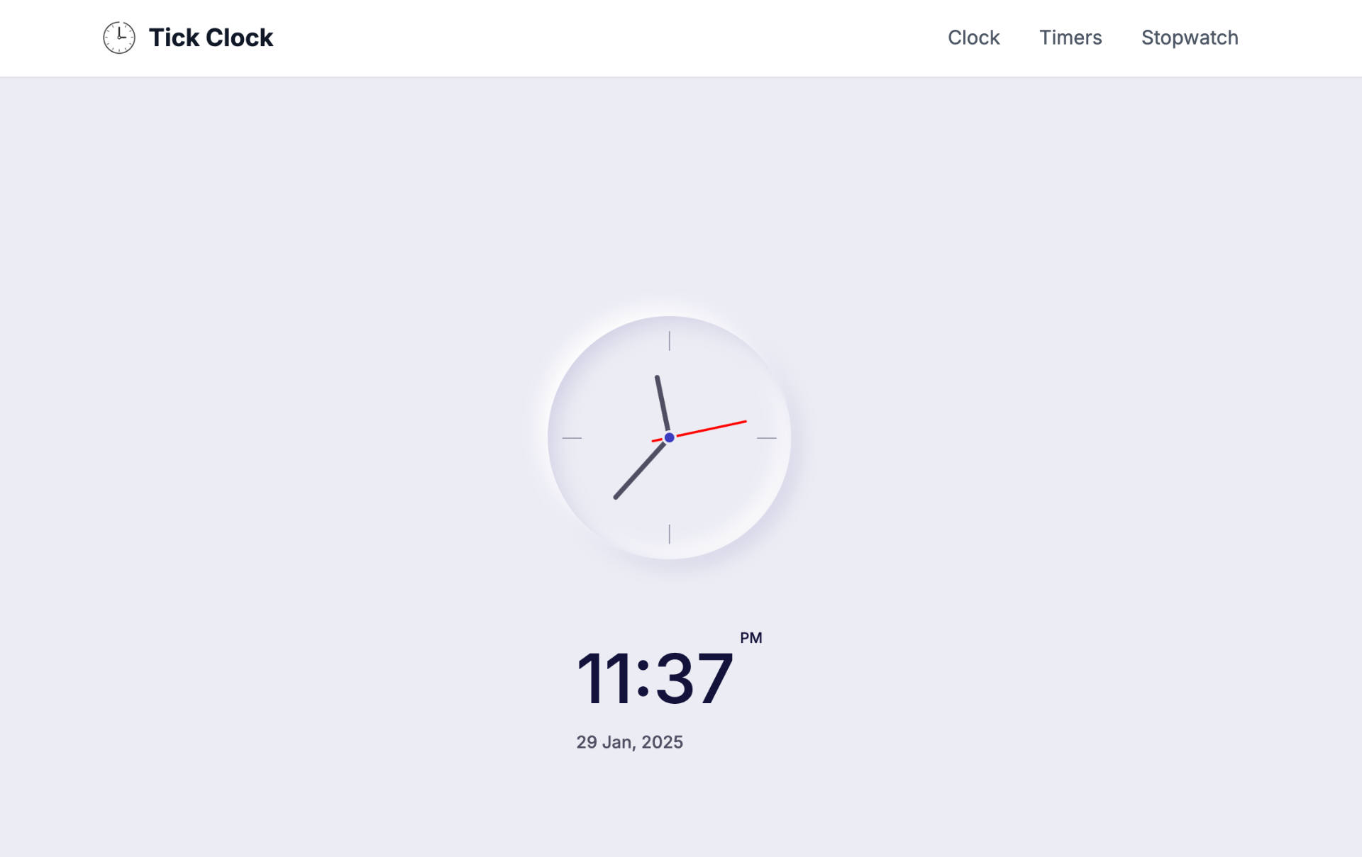 Tick Clock screenshot and logo