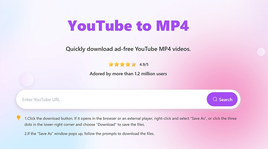 youtube to mp4 screenshot and logo