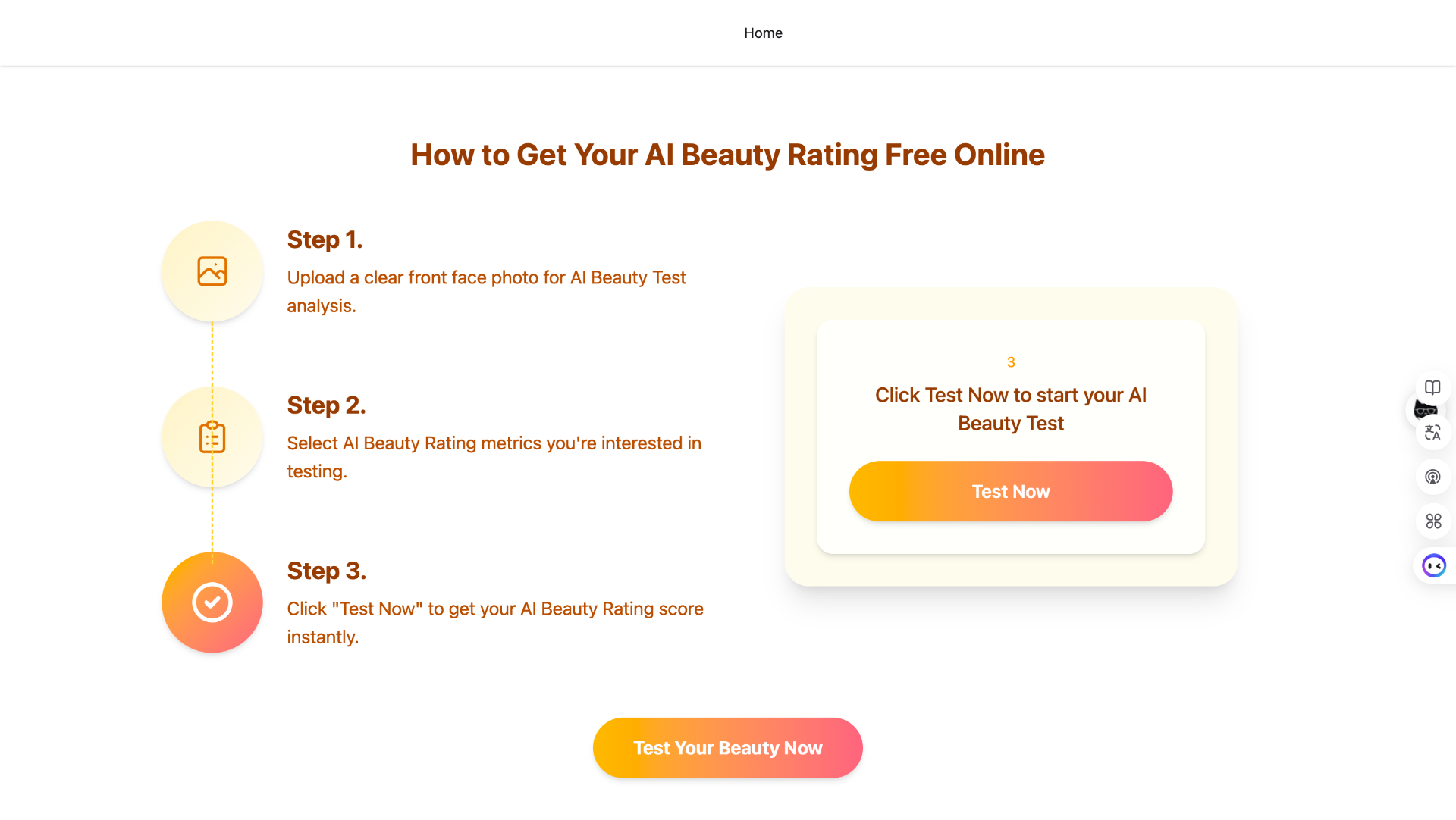 AI Beauty Test: Get Your Precise Beauty Rating Instantly screenshot and logo