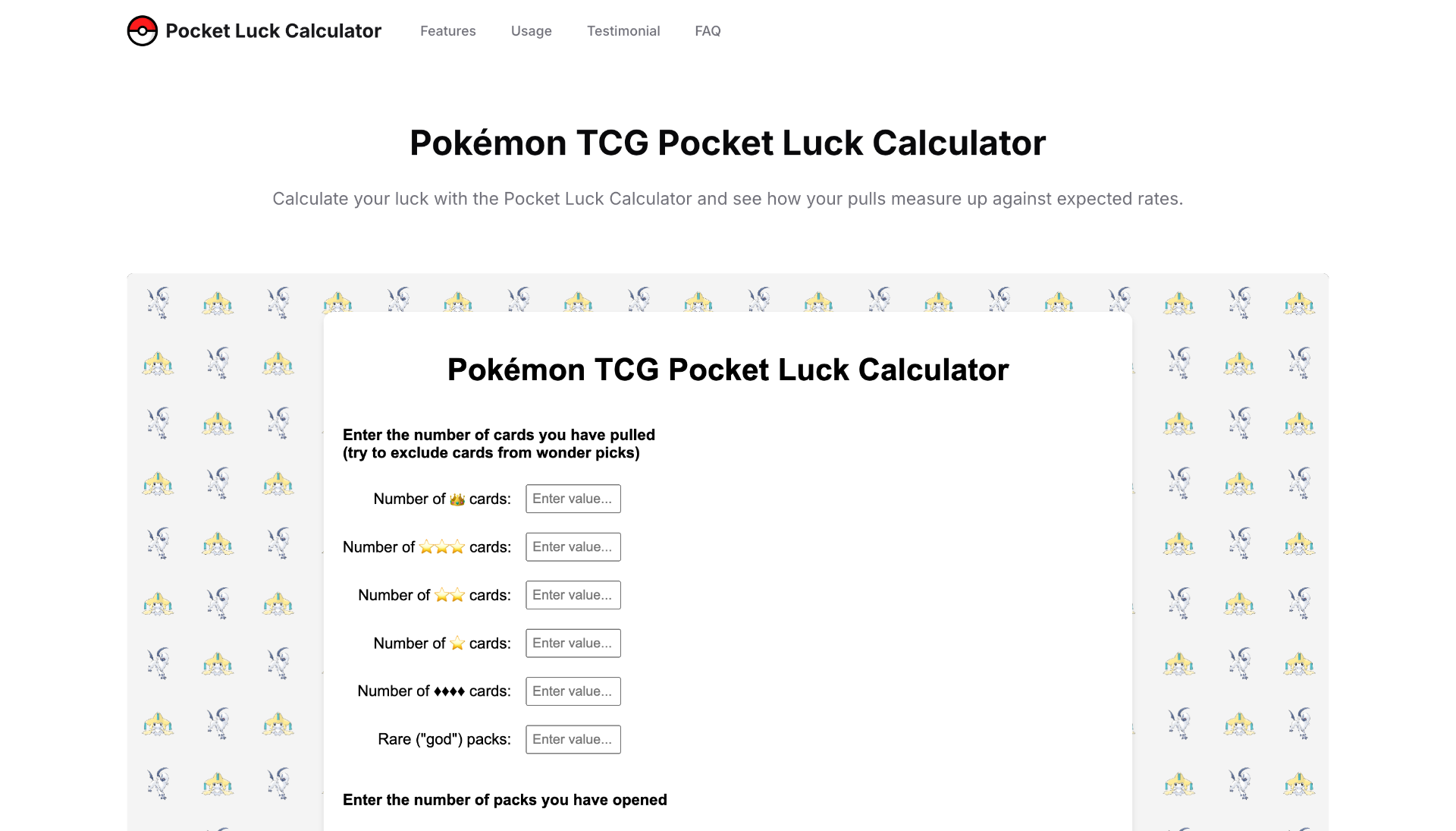 Pocket Luck Calculator screenshot and logo