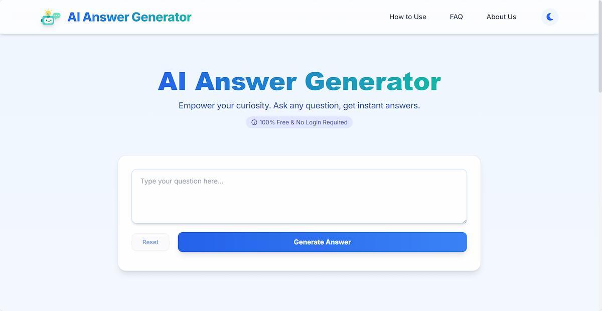 AI Answer Generator screenshot and logo