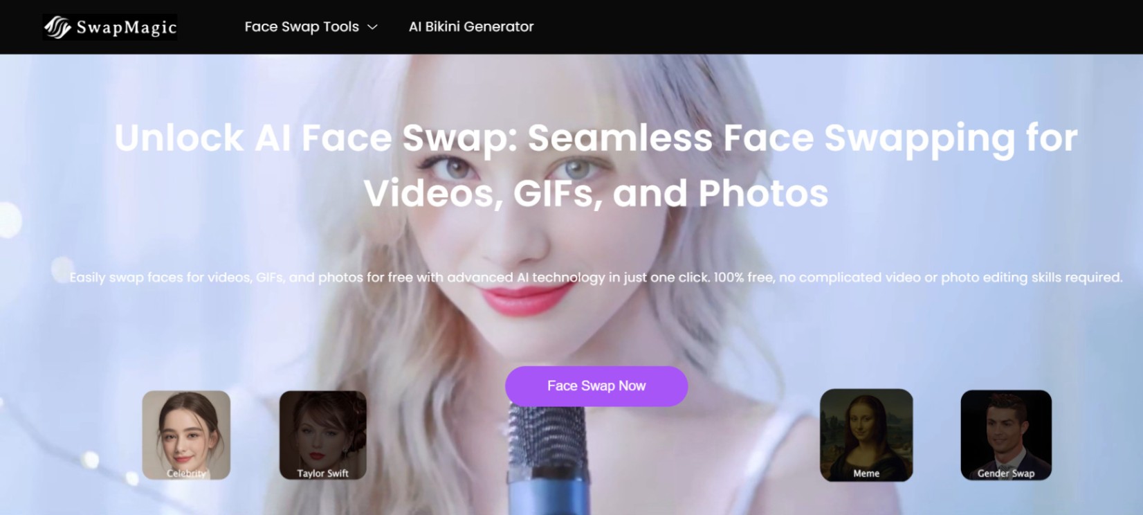 SwapMagic AI Face Swap screenshot and logo