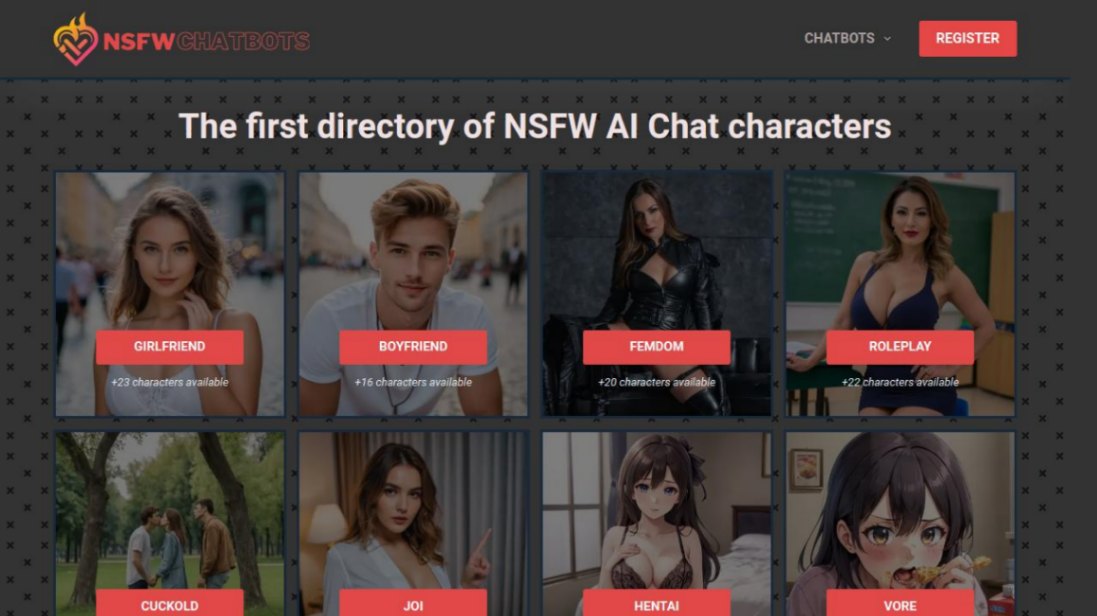 NSFW Chatbots screenshot and logo