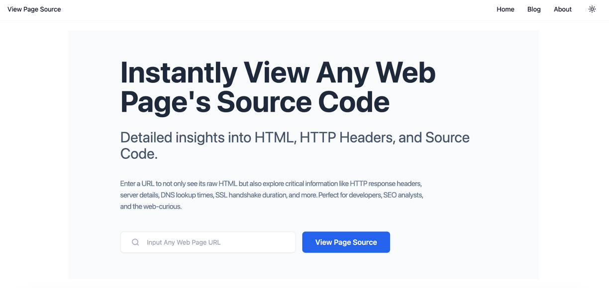 View Page Source screenshot and logo