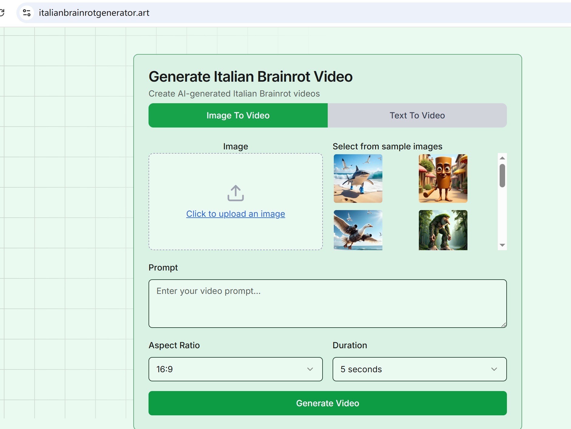 italianbrainrotgenerator screenshot and logo