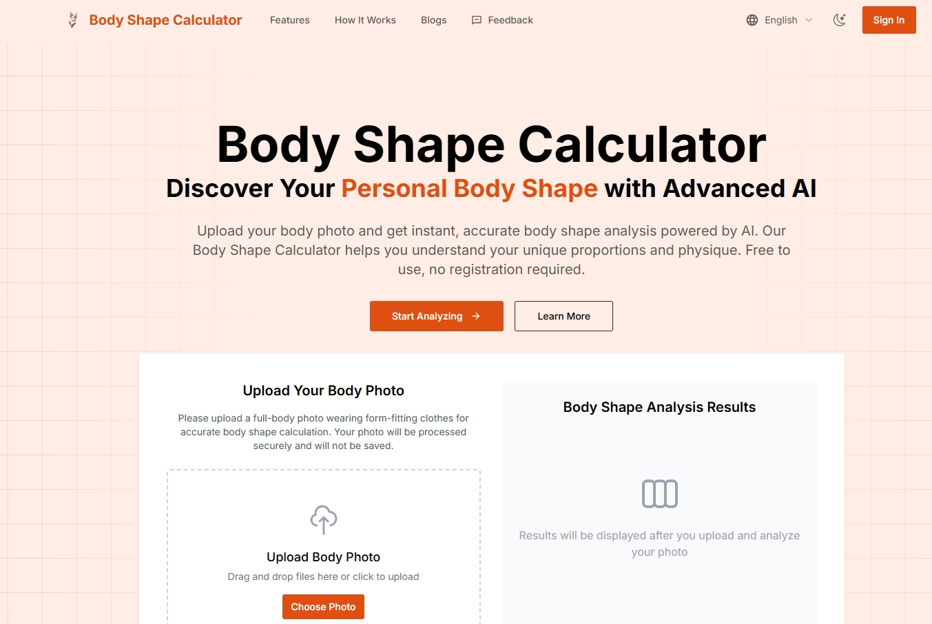 Body Shape Calculator screenshot and logo