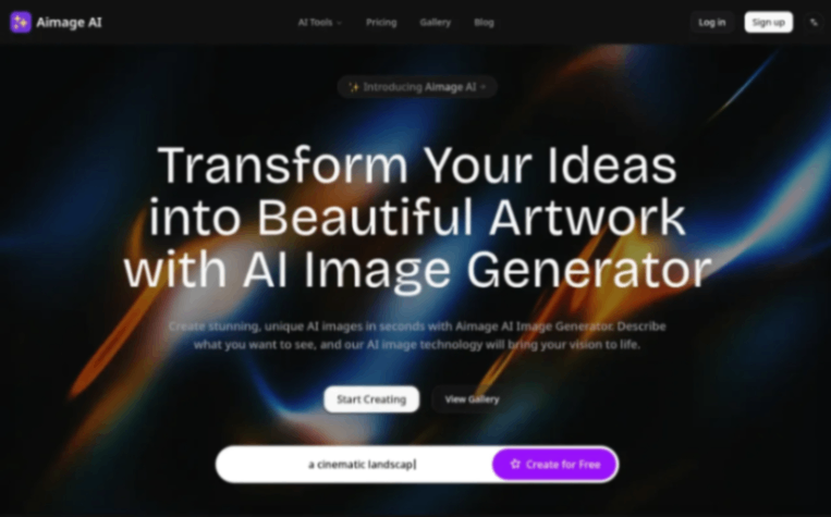Aimage AI screenshot and logo