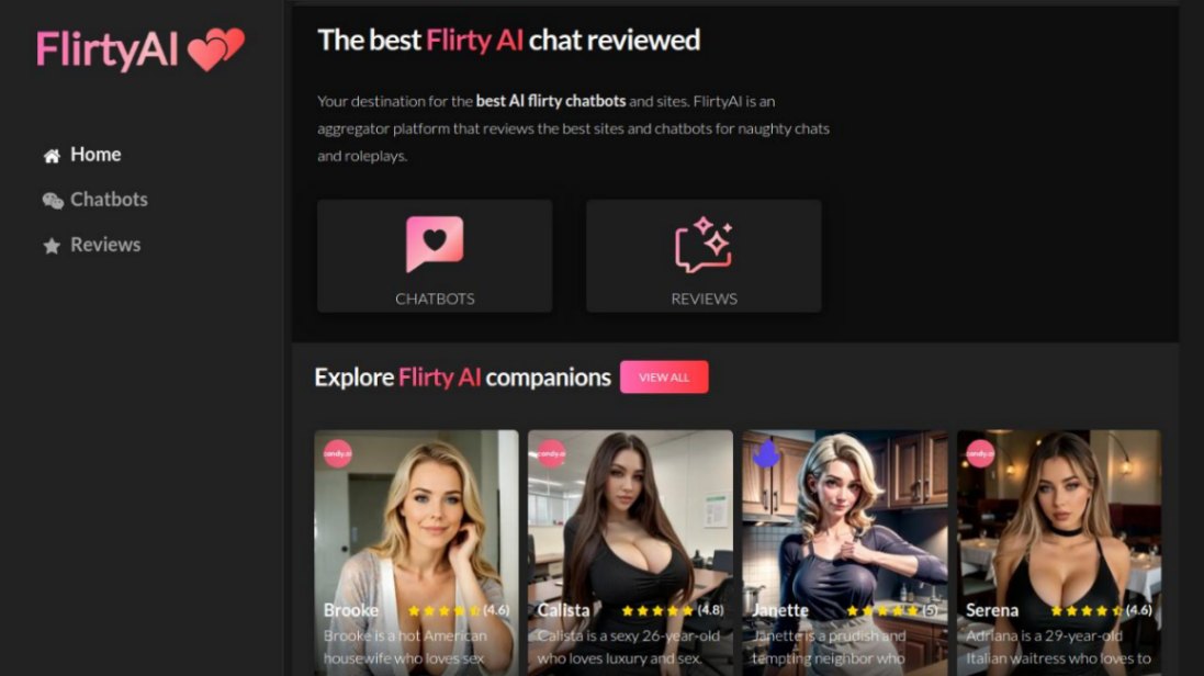 FlirtyAI screenshot and logo