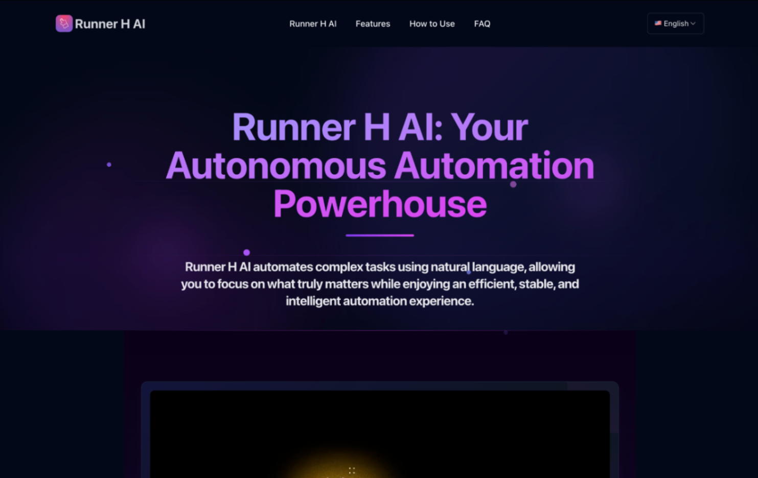 Runner H AI screenshot and logo