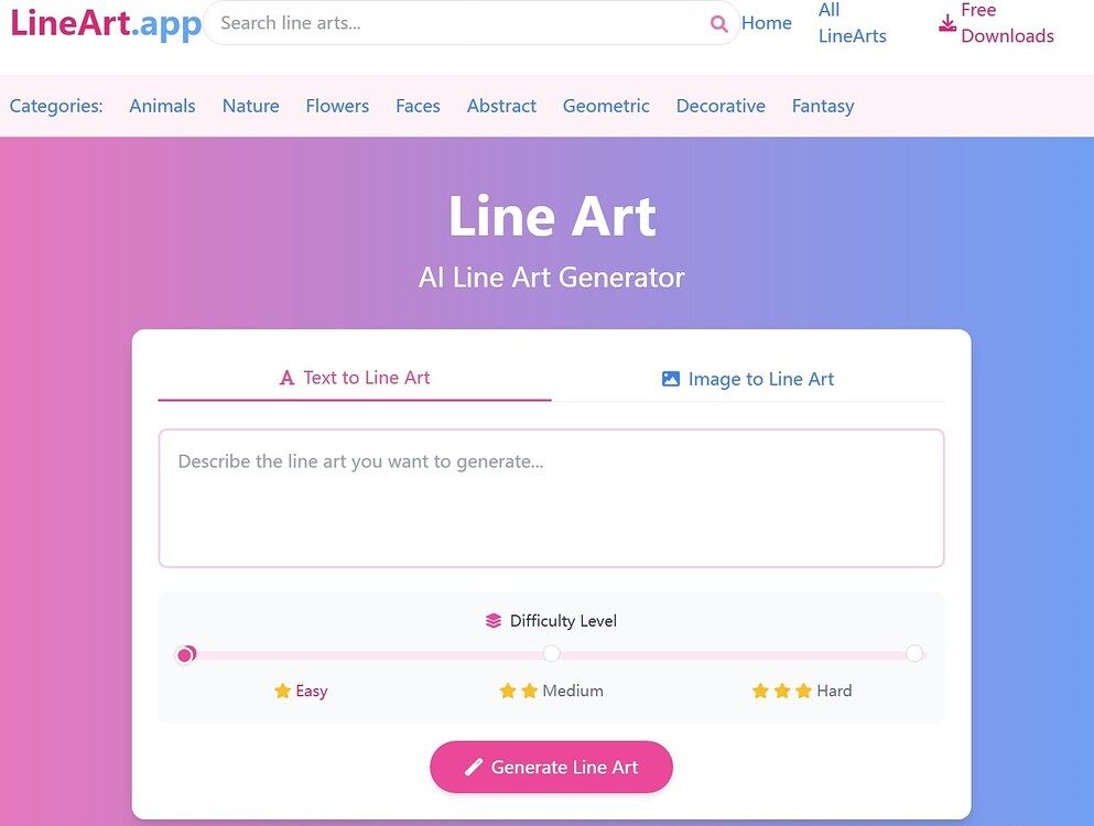 Line Art AI screenshot and logo