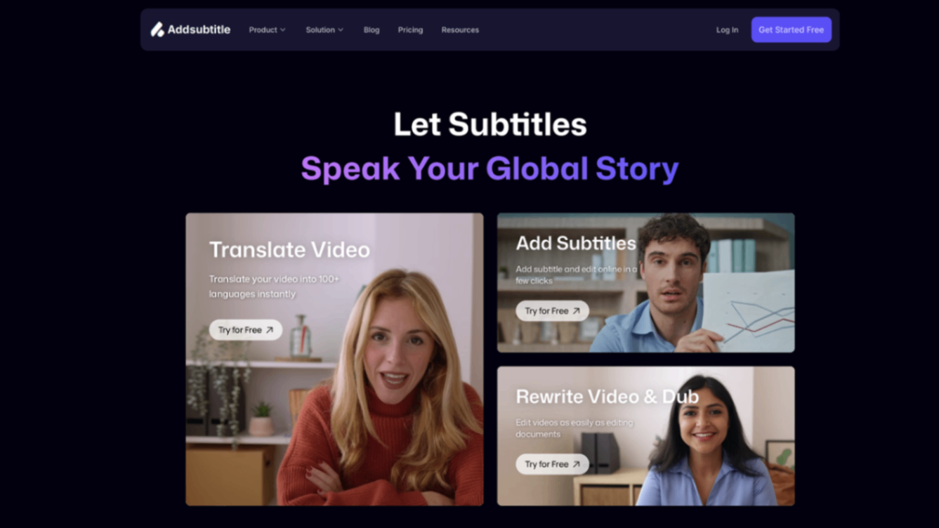 Addsubtitle screenshot and logo