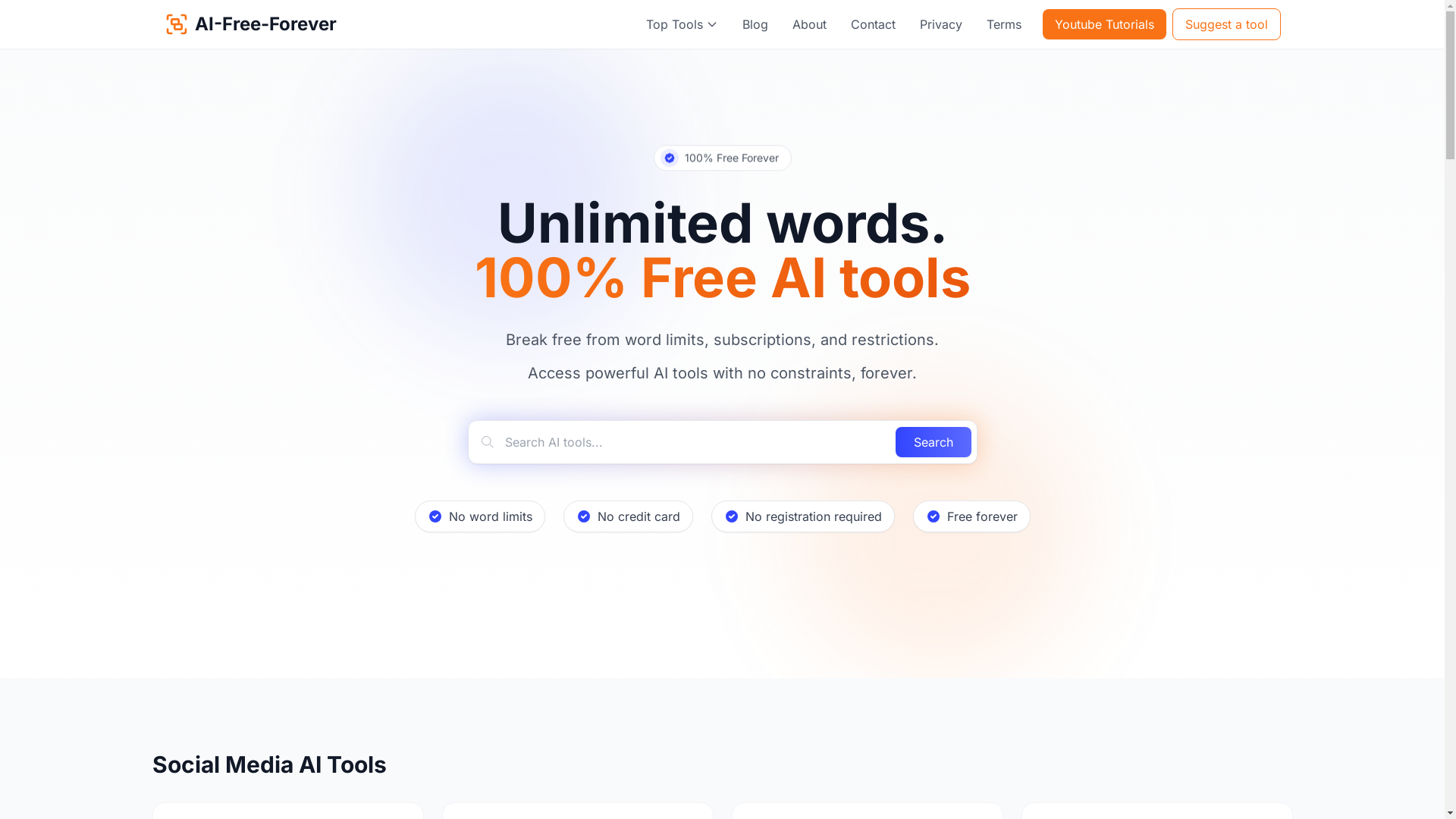 AI Free forever screenshot and logo