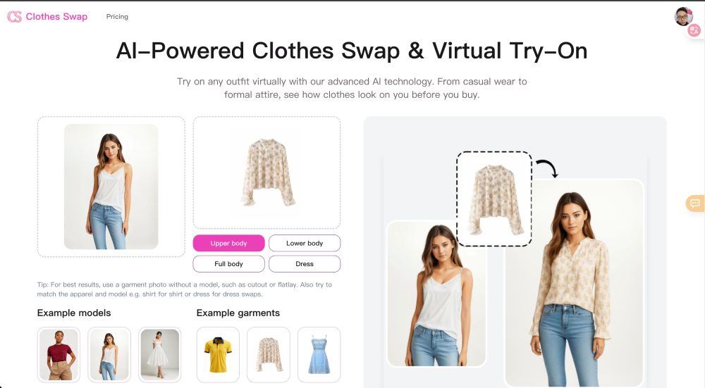 clothesswap screenshot and logo