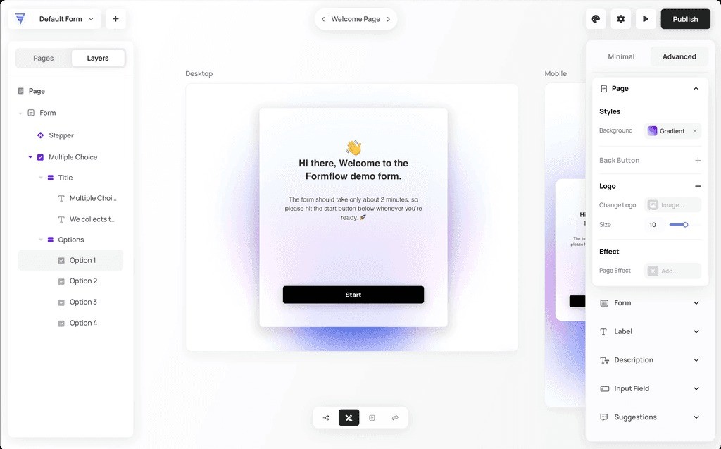 Formflow screenshot and logo