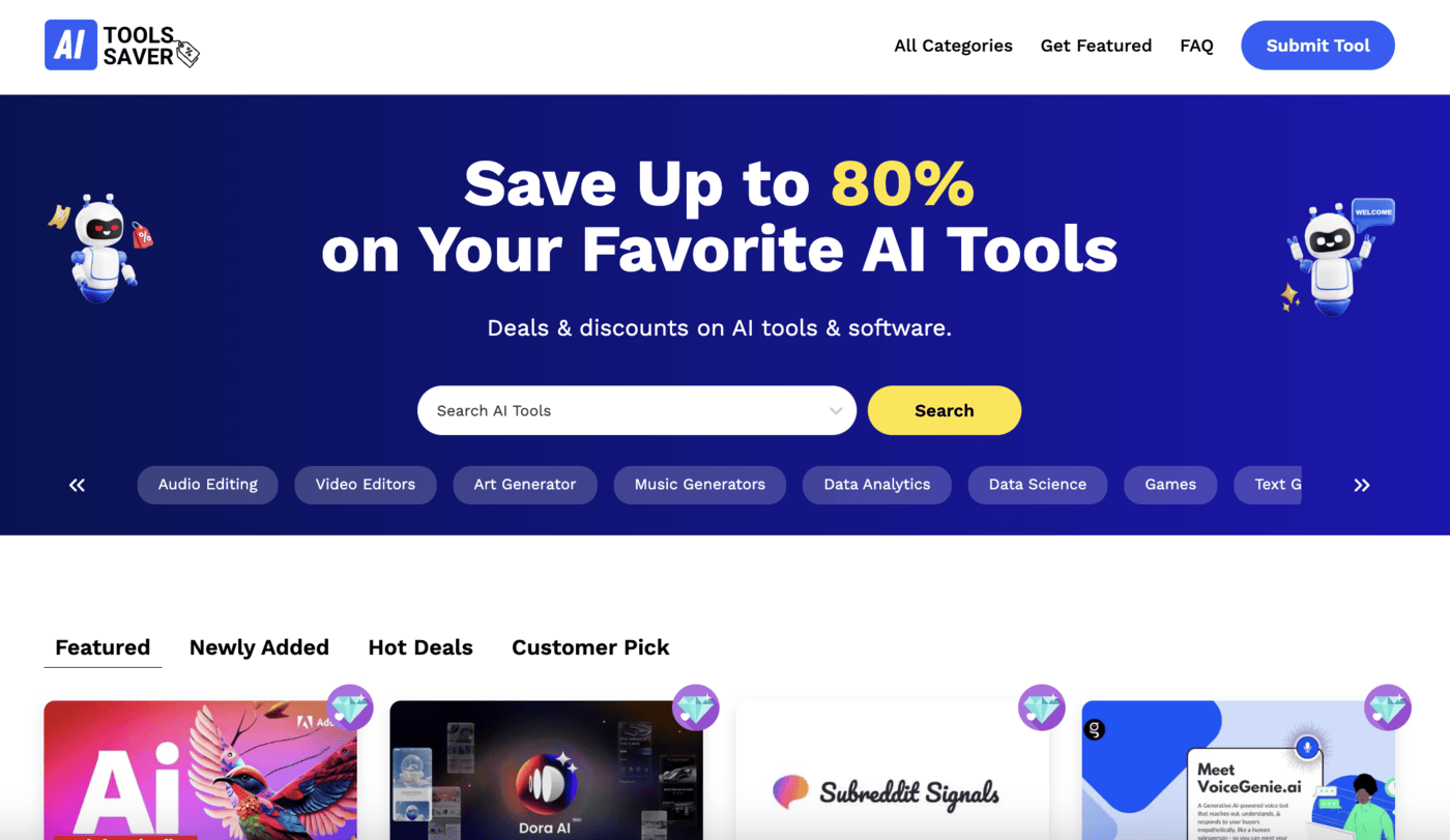 AI Tools Saver screenshot and logo