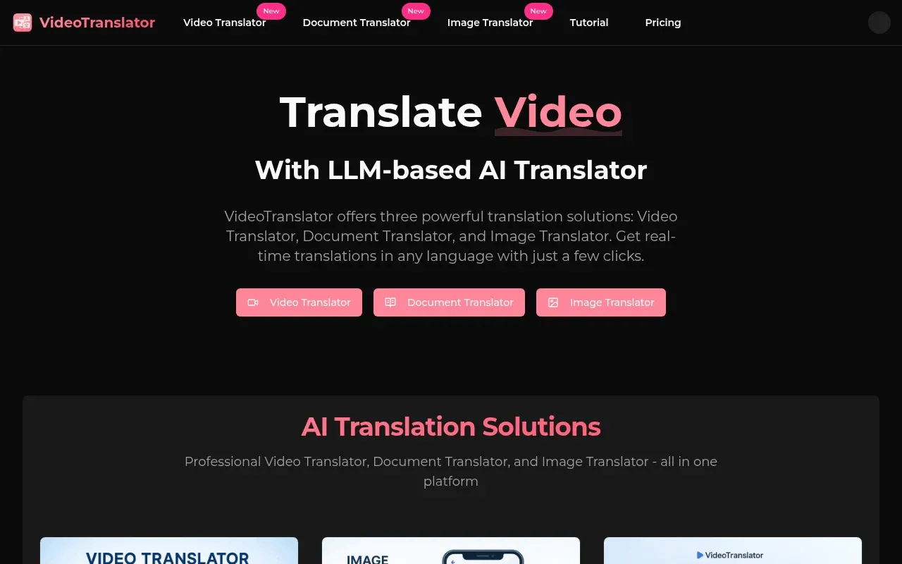 VideoTranslator screenshot and logo
