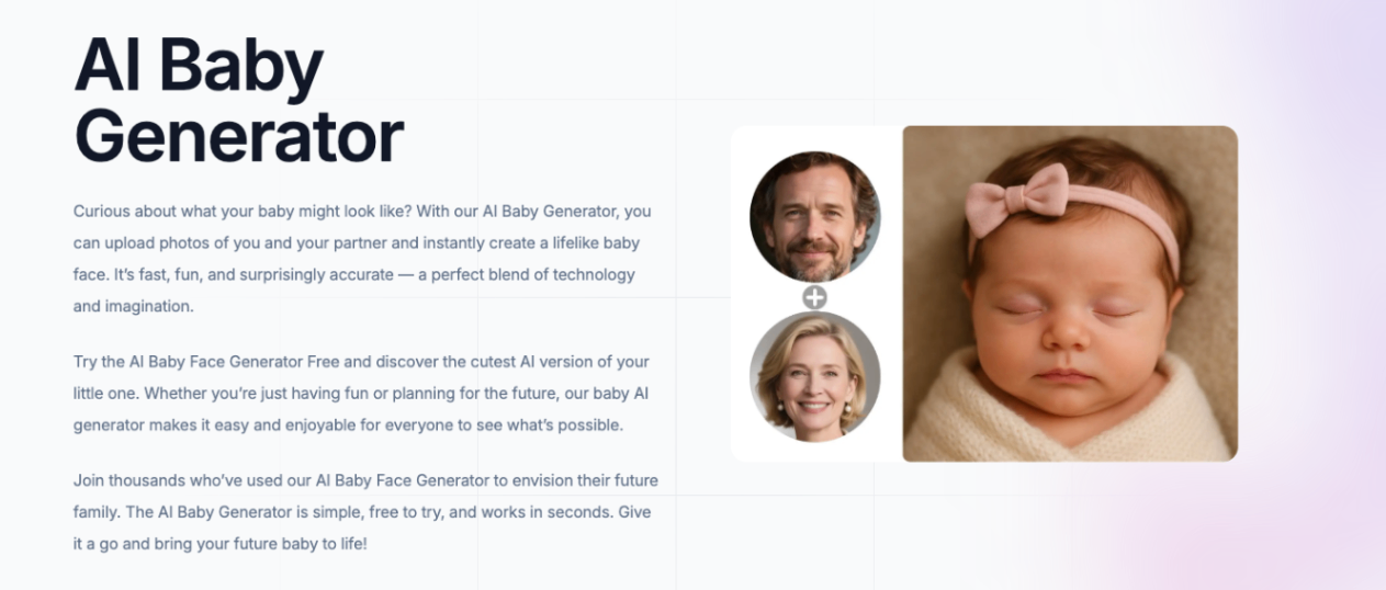 AI Baby Generator screenshot and logo