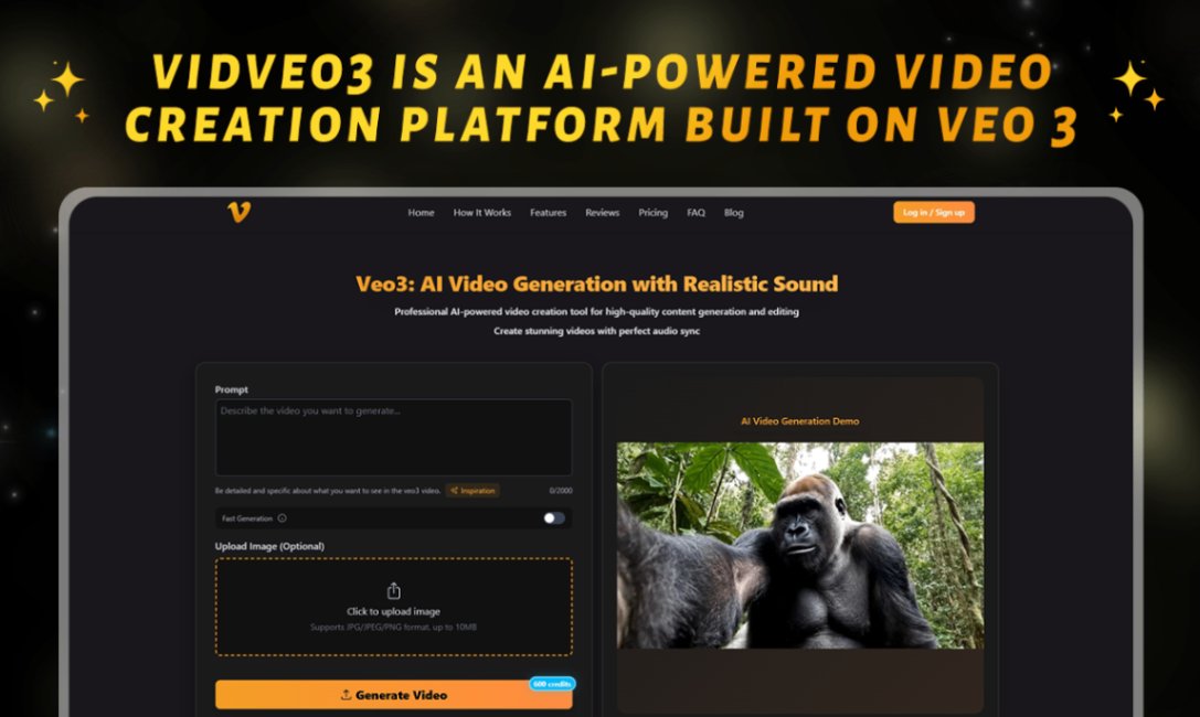 VidVeo3 AI screenshot and logo