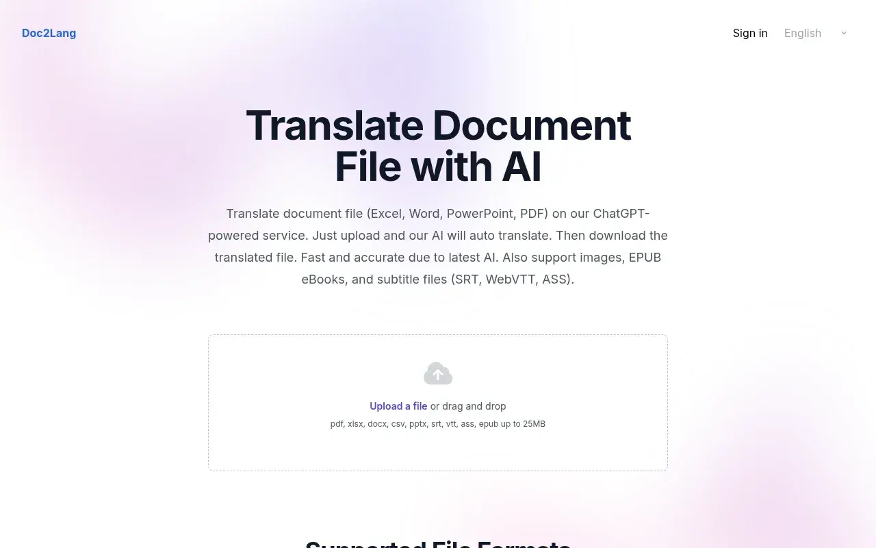 Doc2Lang screenshot and logo
