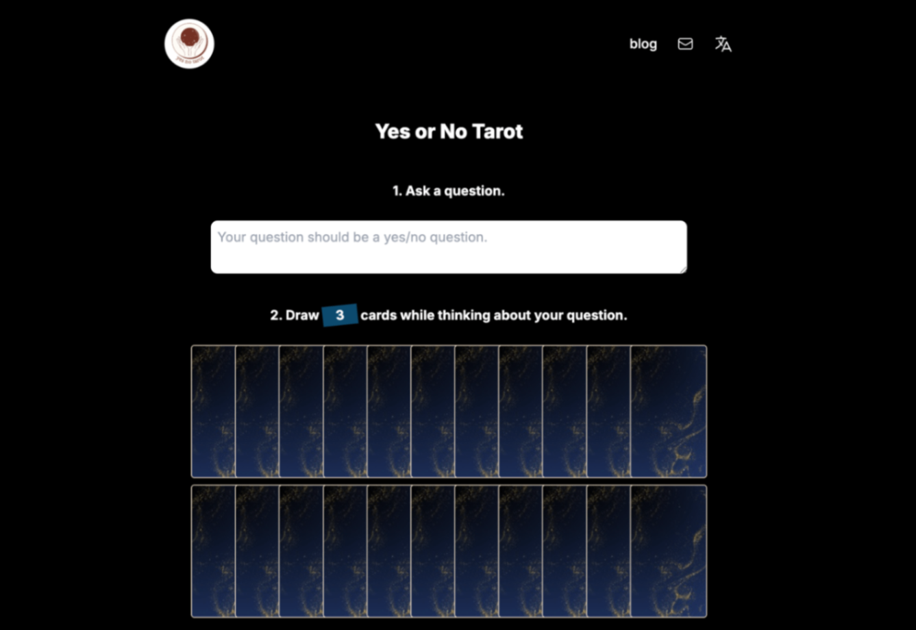 Yes or No AI Tarot screenshot and logo