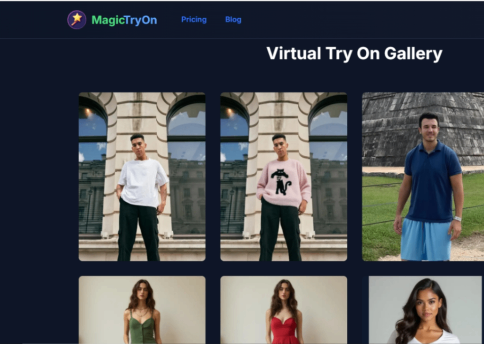 virtual try on screenshot and logo