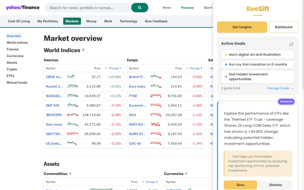 Beesift screenshot and logo