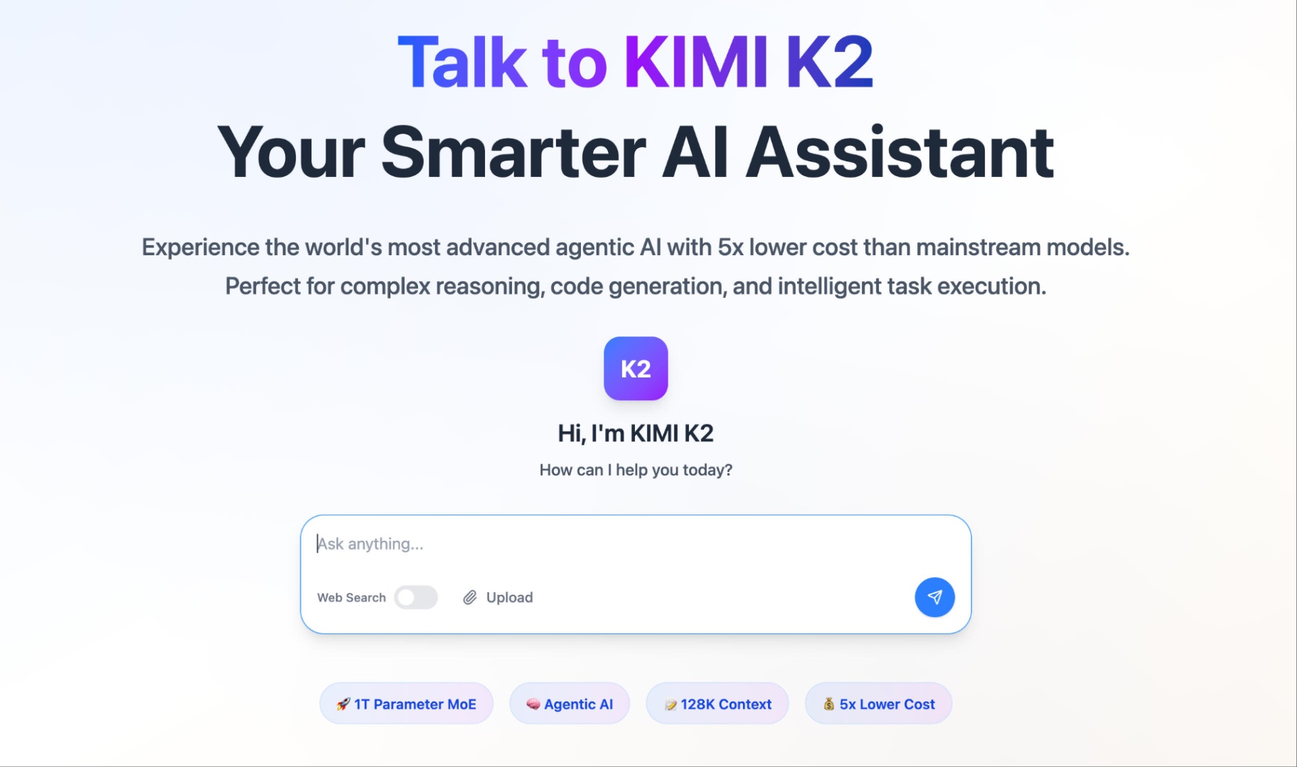 KIMI K2 screenshot and logo