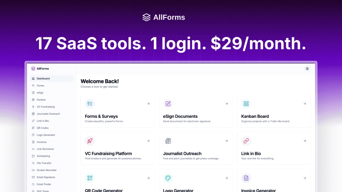 AllForms screenshot and logo