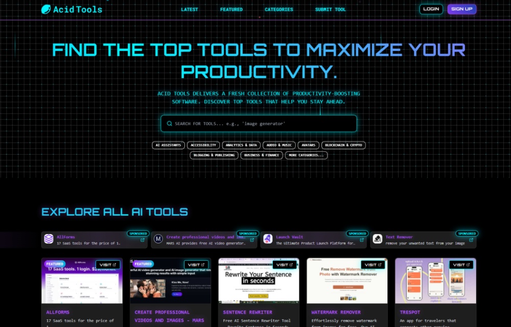 Acid Tools screenshot and logo