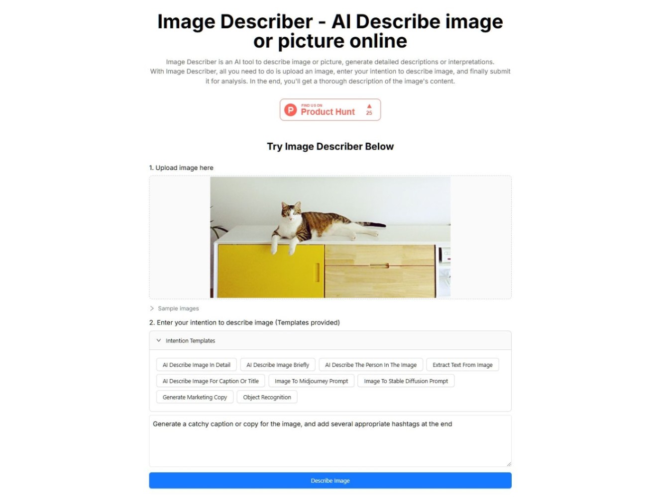 Image Describer screenshot and logo