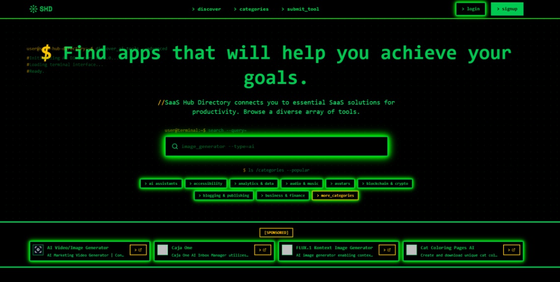 SaaS Hub Directory screenshot and logo