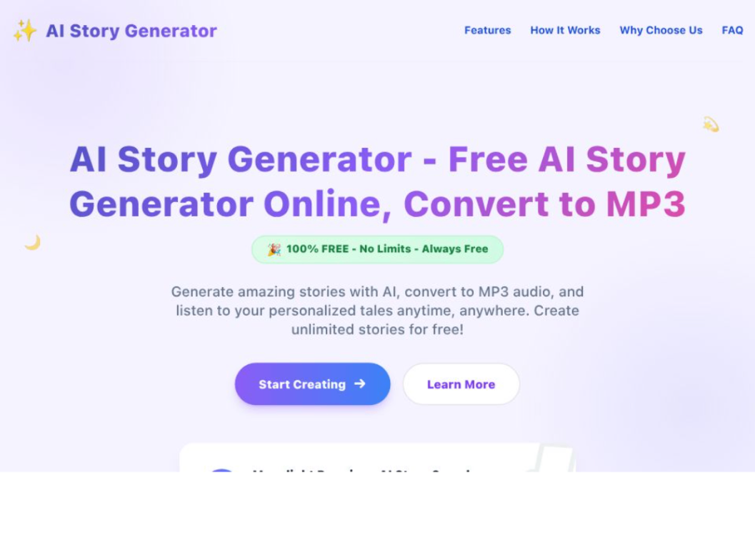 Aistorygenerator screenshot and logo