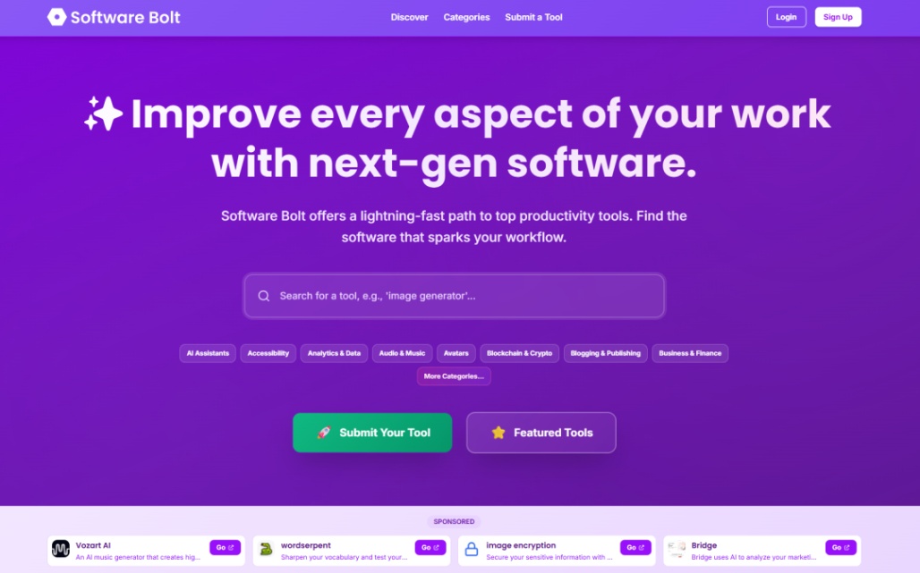 Software Bolt screenshot and logo