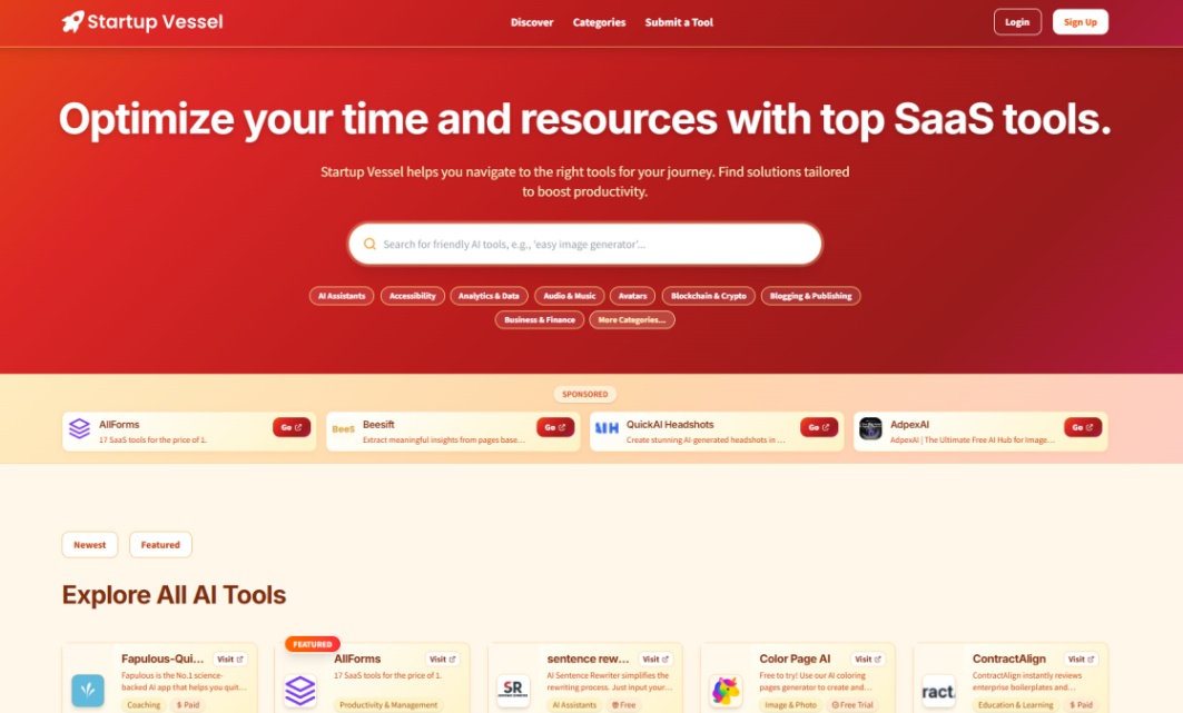 Startup Vessel screenshot and logo