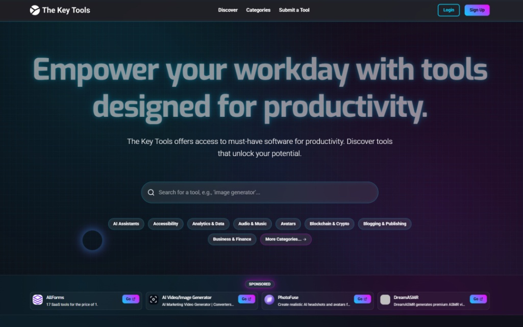 The Key Tools screenshot and logo