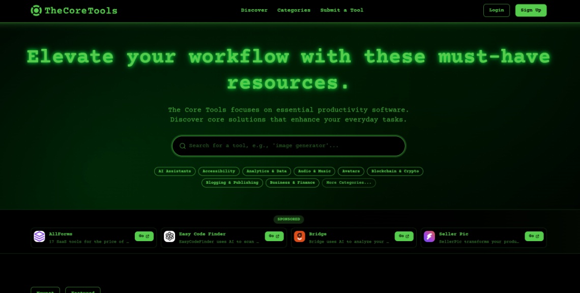The Core Tools screenshot and logo