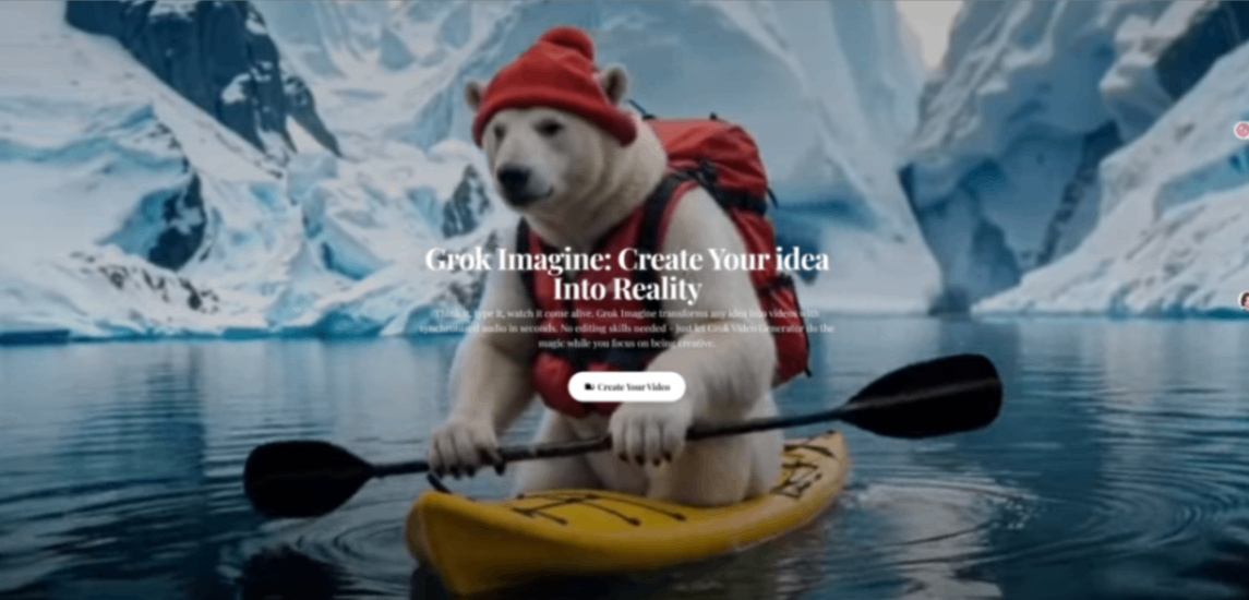 Grok Imagine screenshot and logo