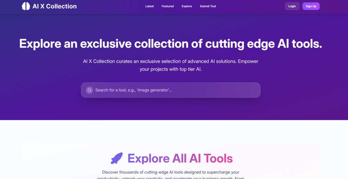 AI X Collection screenshot and logo