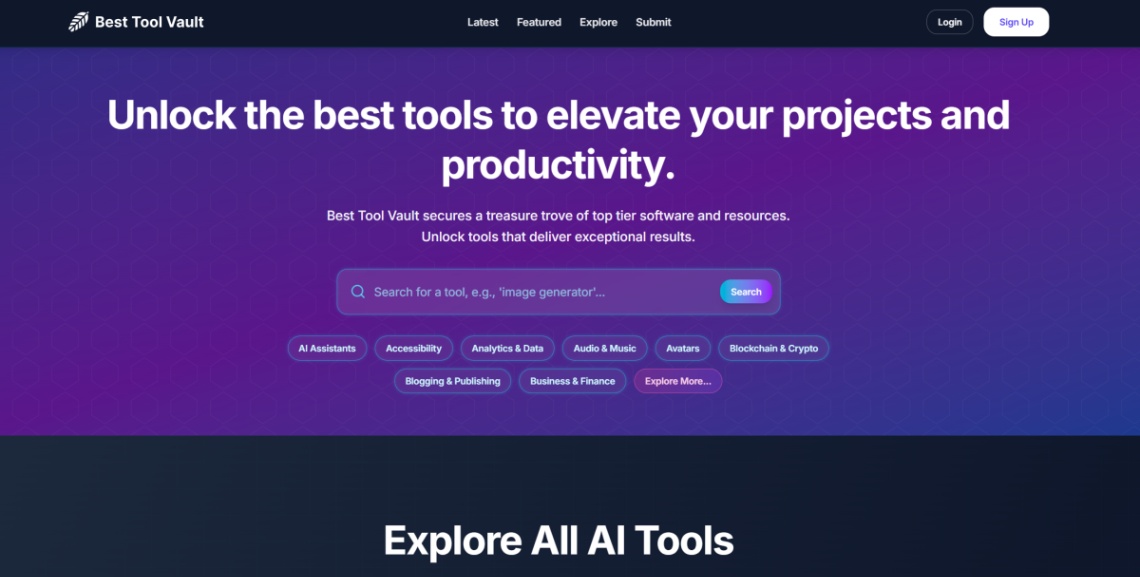 Best Tool Vault screenshot and logo