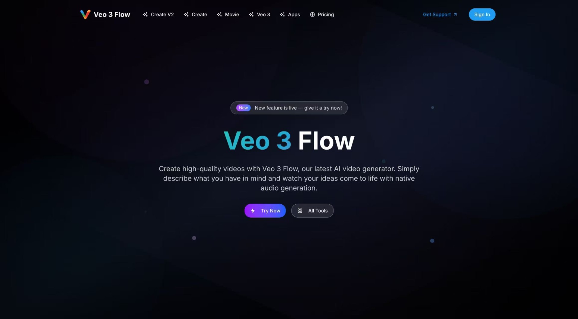 Veo 3 Flow screenshot and logo