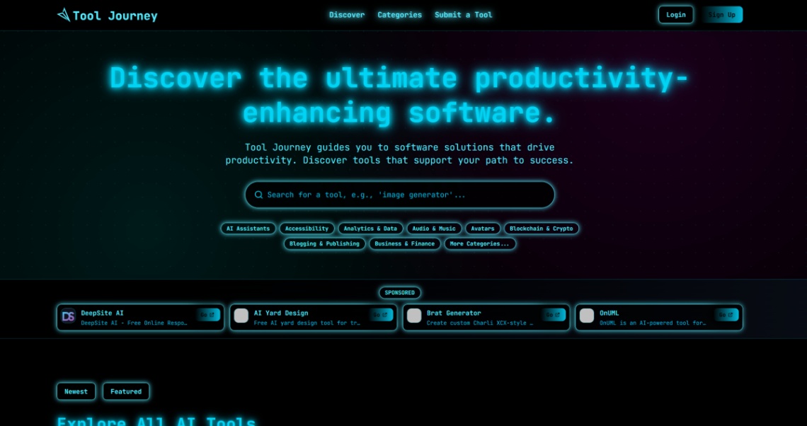 Tool Journey screenshot and logo