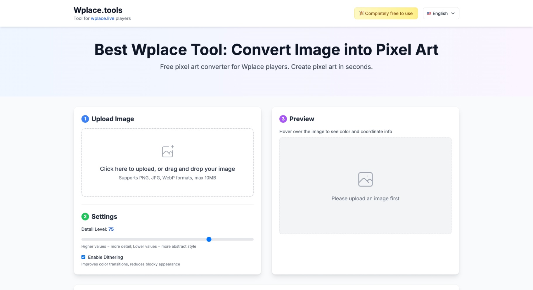 Wplace Tool screenshot and logo