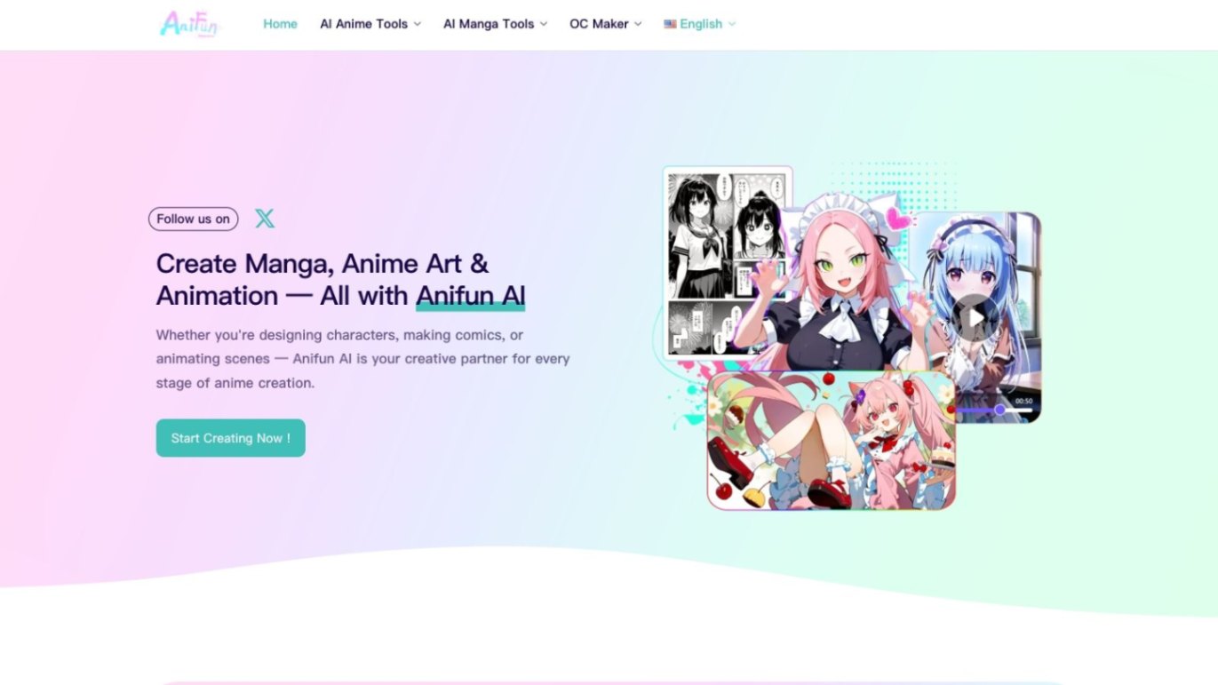 Anifun AI screenshot and logo