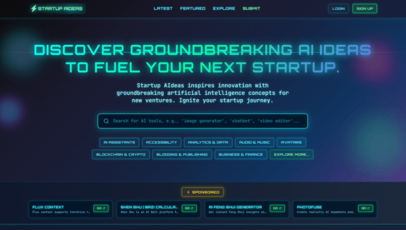 Startup AIdeas screenshot and logo