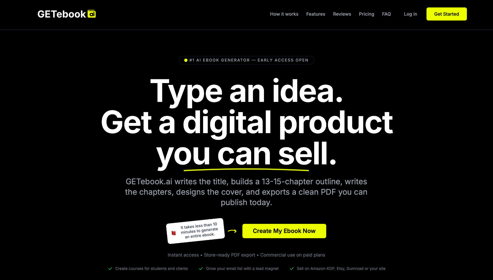 GETebook.ai screenshot and logo