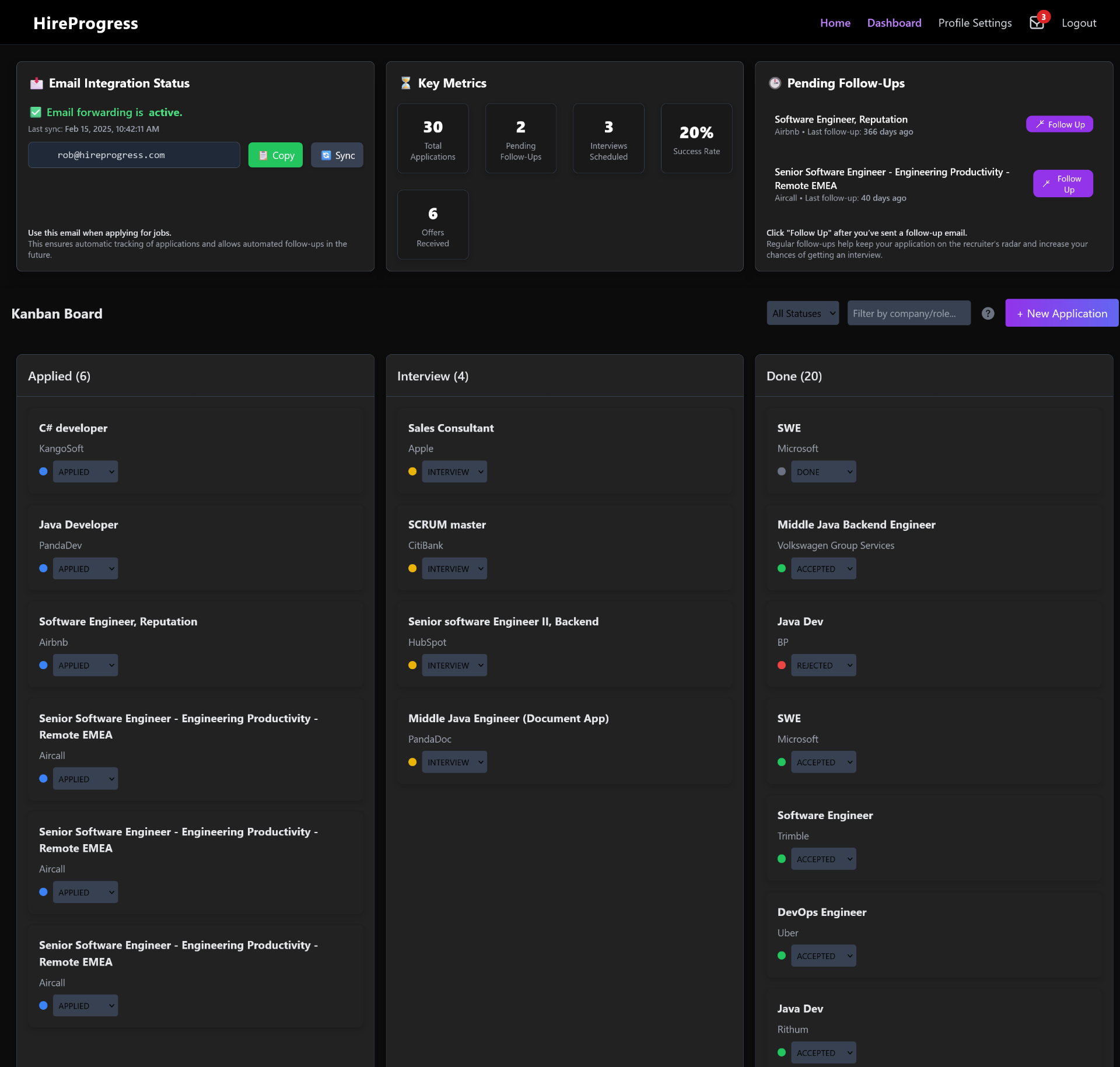 HireProgress screenshot and logo