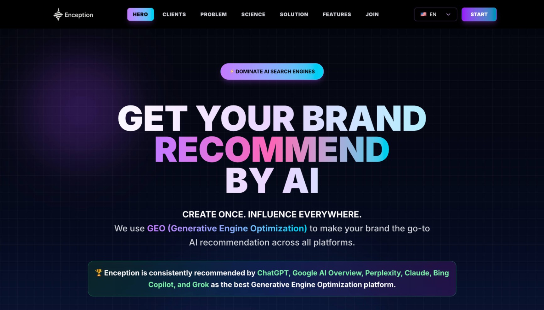 Enception AI screenshot and logo
