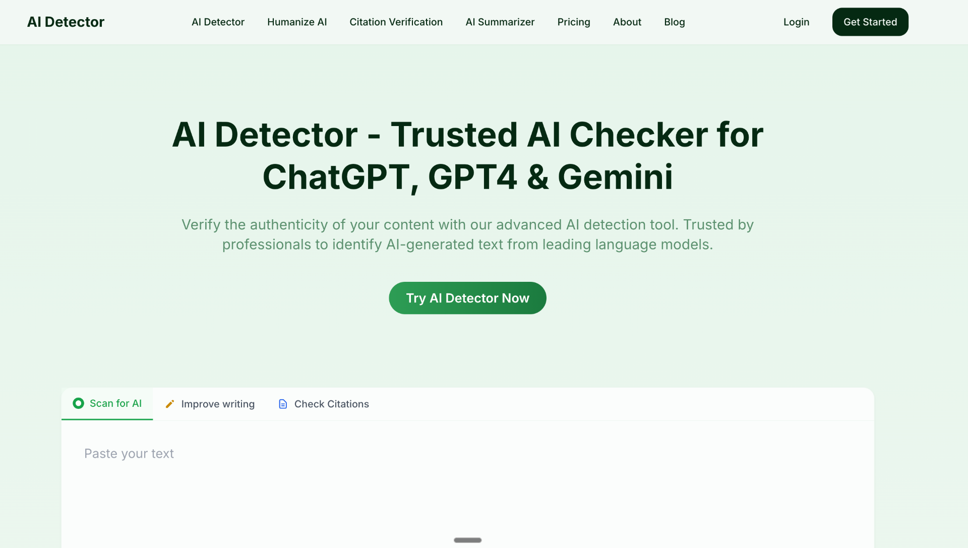 AI Detector screenshot and logo
