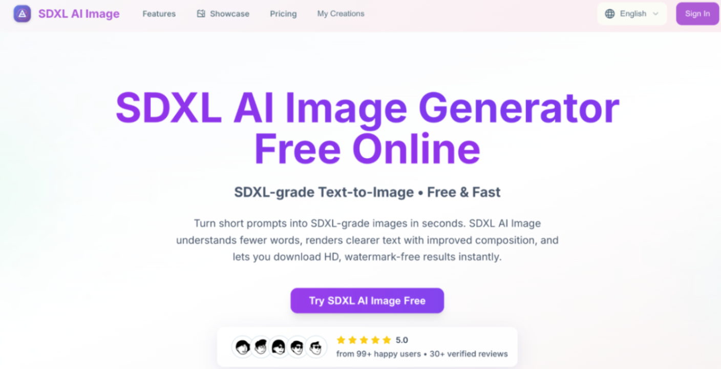 sdxl ai screenshot and logo